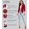 image:imageHybrid amp Company Lightweight Open Front Cardigan Classic Ruched Sleeve Work Office Blazer Suit JacketsRed