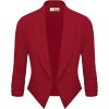 image:imageHybrid amp Company Lightweight Open Front Cardigan Classic Ruched Sleeve Work Office Blazer Suit JacketsRed
