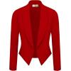 image:imageHybrid amp Company Lightweight Open Front Cardigan Classic Ruched Sleeve Work Office Blazer Suit JacketsRed9789