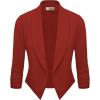 image:imageHybrid amp Company Lightweight Open Front Cardigan Classic Ruched Sleeve Work Office Blazer Suit JacketsRustCoppe