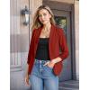image:imageHybrid amp Company Lightweight Open Front Cardigan Classic Ruched Sleeve Work Office Blazer Suit JacketsRustCoppe
