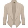 image:imageHybrid amp Company Lightweight Open Front Cardigan Classic Ruched Sleeve Work Office Blazer Suit JacketsStone