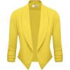 image:imageHybrid amp Company Lightweight Open Front Cardigan Classic Ruched Sleeve Work Office Blazer Suit JacketsSunshine