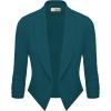 image:imageHybrid amp Company Lightweight Open Front Cardigan Classic Ruched Sleeve Work Office Blazer Suit JacketsTeal
