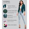 image:imageHybrid amp Company Lightweight Open Front Cardigan Classic Ruched Sleeve Work Office Blazer Suit JacketsTeal