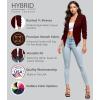 image:imageHybrid amp Company Lightweight Open Front Cardigan Classic Ruched Sleeve Work Office Blazer Suit JacketsWine