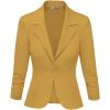 image:imageHybrid amp Company Womens Lightweight Casual Work Office Stretch Ponte Cardigan Blazer Jacket Made in USAMustard