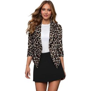 image:imageHybrid amp Company Lightweight Open Front Cardigan Classic Ruched Sleeve Work Office Blazer Suit Jackets11063multicolor