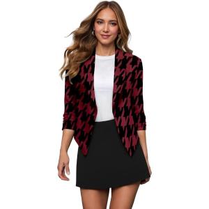 image:imageHybrid amp Company Lightweight Open Front Cardigan Classic Ruched Sleeve Work Office Blazer Suit Jackets11394winblk