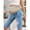 image:imageHybrid amp Company Maternity Womens Super Comfy Ultra Stretch Skinny JeansBermudabm4822rpslight Wash