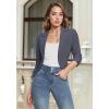 image:imageHybrid amp Company Womens Casual Work High Low Blazer Jacket  JK455901073theather Navy