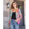 image:imageHybrid amp Company Womens Casual Work Office Blazer Jacket Open Front Shawl with 34 Scrunch Sleeves7701coralmulti