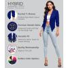 image:imageHybrid amp Company Womens Casual Work Office Blazer Jacket Open Front Shawl with 34 Scrunch SleevesCobaltblue