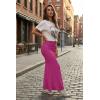 image:imageHybrid amp Company Womens Stretch Lightweight Flowy Maxi Skirt  Casual Fold Over Waist Made in USAFuchsia