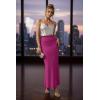image:imageHybrid amp Company Womens Stretch Lightweight Flowy Maxi Skirt  Casual Fold Over Waist Made in USAFuchsia