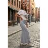 image:imageHybrid amp Company Womens Stretch Lightweight Flowy Maxi Skirt  Casual Fold Over Waist Made in USAHeathergrey