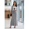 image:imageHybrid amp Company Womens Stretch Lightweight Flowy Maxi Skirt  Casual Fold Over Waist Made in USAHeathergrey