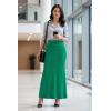 image:imageHybrid amp Company Womens Stretch Lightweight Flowy Maxi Skirt  Casual Fold Over Waist Made in USAKelly Gree