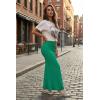 image:imageHybrid amp Company Womens Stretch Lightweight Flowy Maxi Skirt  Casual Fold Over Waist Made in USAKelly Gree
