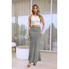 image:imageHybrid amp Company Womens Stretch Lightweight Flowy Maxi Skirt  Casual Fold Over Waist Made in USAKsksd95001017heathergre