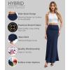 image:imageHybrid amp Company Womens Stretch Lightweight Flowy Maxi Skirt  Casual Fold Over Waist Made in USAKsksd95001017navy