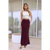 image:imageHybrid amp Company Womens Stretch Lightweight Flowy Maxi Skirt  Casual Fold Over Waist Made in USAKsksd95001017wine