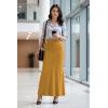 image:imageHybrid amp Company Womens Stretch Lightweight Flowy Maxi Skirt  Casual Fold Over Waist Made in USAMustard