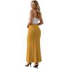 image:imageHybrid amp Company Womens Stretch Lightweight Flowy Maxi Skirt  Casual Fold Over Waist Made in USAMustard