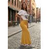 image:imageHybrid amp Company Womens Stretch Lightweight Flowy Maxi Skirt  Casual Fold Over Waist Made in USAMustard