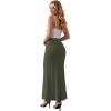 image:imageHybrid amp Company Womens Stretch Lightweight Flowy Maxi Skirt  Casual Fold Over Waist Made in USAOlive