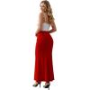 image:imageHybrid amp Company Womens Stretch Lightweight Flowy Maxi Skirt  Casual Fold Over Waist Made in USARed