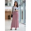 image:imageHybrid amp Company Womens Stretch Lightweight Flowy Maxi Skirt  Casual Fold Over Waist Made in USARose