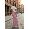 image:imageHybrid amp Company Womens Stretch Lightweight Flowy Maxi Skirt  Casual Fold Over Waist Made in USARose