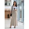 image:imageHybrid amp Company Womens Stretch Lightweight Flowy Maxi Skirt  Casual Fold Over Waist Made in USAStone