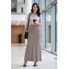 image:imageHybrid amp Company Womens Stretch Lightweight Flowy Maxi Skirt  Casual Fold Over Waist Made in USATaupe
