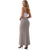 image:imageHybrid amp Company Womens Stretch Lightweight Flowy Maxi Skirt  Casual Fold Over Waist Made in USATaupe