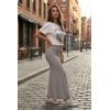 image:imageHybrid amp Company Womens Stretch Lightweight Flowy Maxi Skirt  Casual Fold Over Waist Made in USATaupe