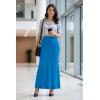 image:imageHybrid amp Company Womens Stretch Lightweight Flowy Maxi Skirt  Casual Fold Over Waist Made in USATurquoise