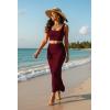 image:imageHybrid amp Company Womens Stretch Lightweight Flowy Maxi Skirt  Casual Fold Over Waist Made in USAWine