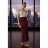 image:imageHybrid amp Company Womens Stretch Lightweight Flowy Maxi Skirt  Casual Fold Over Waist Made in USAWine