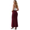 image:imageHybrid amp Company Womens Stretch Lightweight Flowy Maxi Skirt  Casual Fold Over Waist Made in USAWine