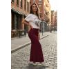 image:imageHybrid amp Company Womens Stretch Lightweight Flowy Maxi Skirt  Casual Fold Over Waist Made in USAWine