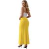 image:imageHybrid amp Company Womens Stretch Lightweight Flowy Maxi Skirt  Casual Fold Over Waist Made in USAYellow