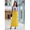image:imageHybrid amp Company Womens Stretch Lightweight Flowy Maxi Skirt  Casual Fold Over Waist Made in USAYellow