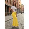 image:imageHybrid amp Company Womens Stretch Lightweight Flowy Maxi Skirt  Casual Fold Over Waist Made in USAYellow