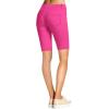 image:imageHybrid amp Company Womens Ultra Stretch Perfectly Shaping Mid Rise Skinny Bermuda Shorts with PocketsBermudaneon Fuchsia