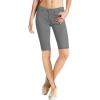 image:imageHybrid amp Company Womens Ultra Stretch Perfectly Shaping Mid Rise Skinny Bermuda Shorts with PocketsDark Gray