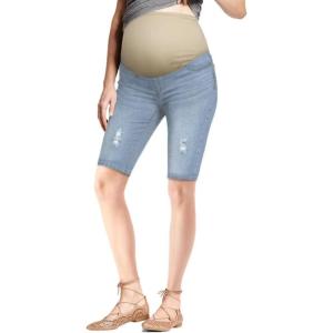 image:imageHybrid amp Company Maternity Womens Super Comfy Ultra Stretch Skinny JeansBermudabm4822rpslight Wash