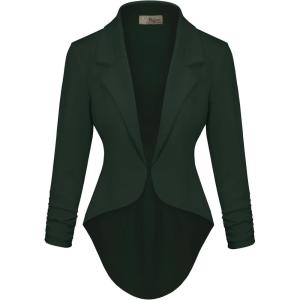 image:imageHybrid amp Company Womens Casual Work High Low Blazer Jacket  JK455901073thunter