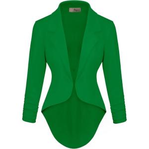 image:imageHybrid amp Company Womens Casual Work High Low Blazer Jacket  JK455901073tkelly Green